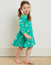 Load image into Gallery viewer, long-sleeved organic cotton dress and skater cut with duck print
