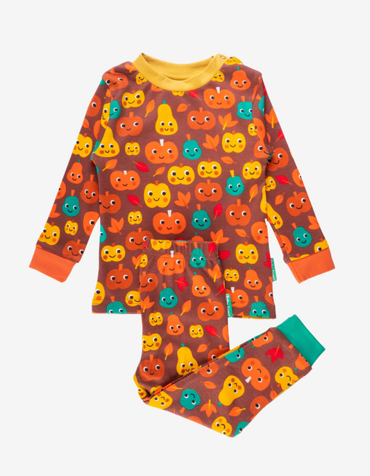 Organic cotton pajama set with pumpkin print
