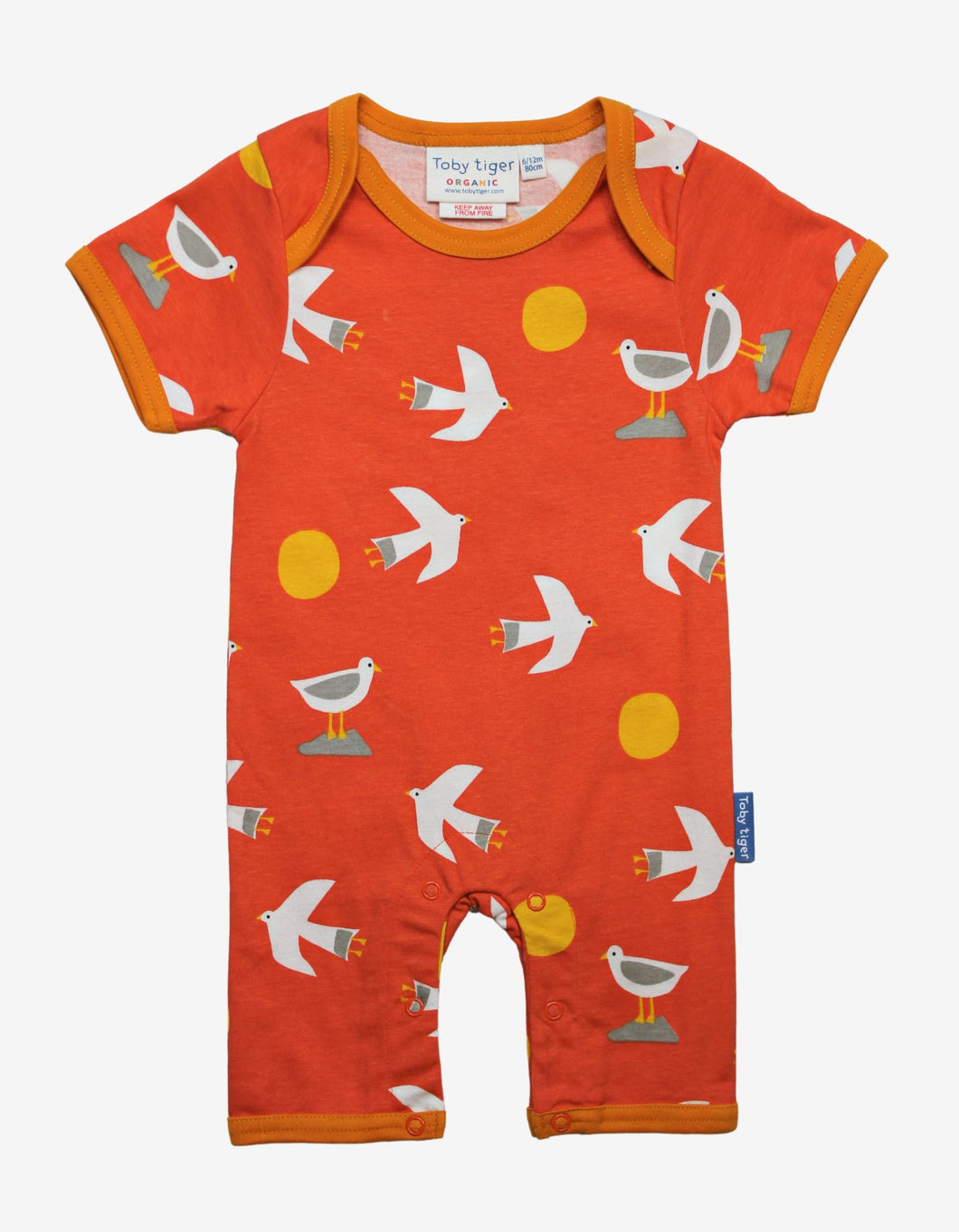 Organic cotton onesie with a seagull motif