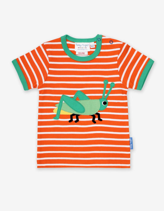 T-Shirt aus Bio Baumwolle mit Grashüpfer Applikation - Toby Tiger GmbH