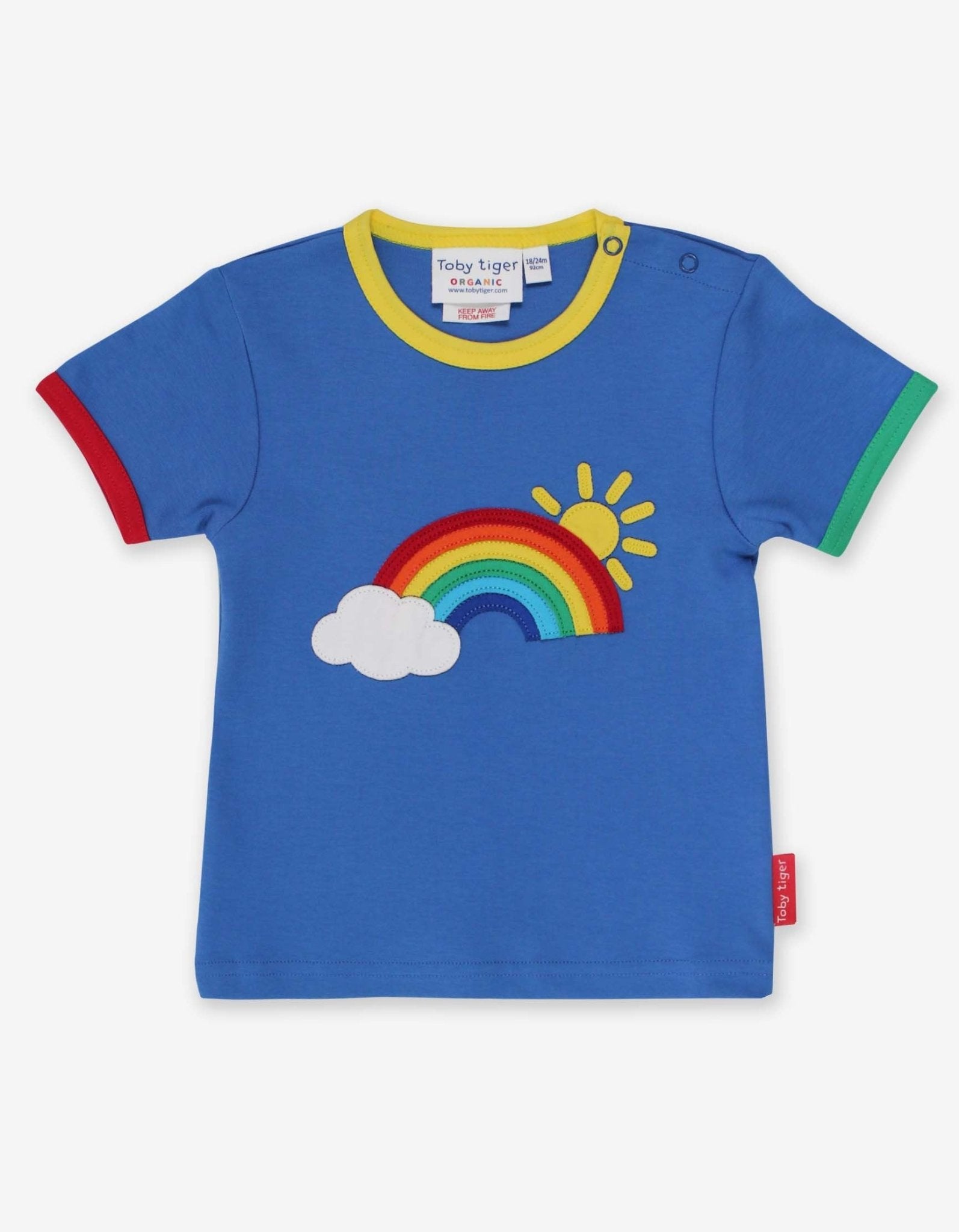 T-Shirt aus Bio Baumwolle mit Regenbogen Applikation - Toby Tiger GmbH