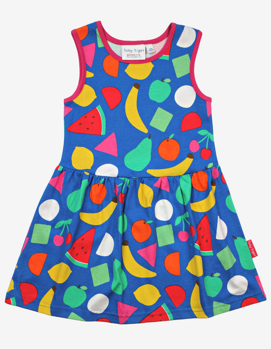 Organic cotton summer dress with fruit print