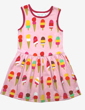 Load image into Gallery viewer, Organic cotton summer dress with ice cream print
