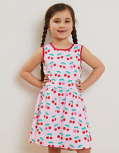 Load image into Gallery viewer, Organic cotton summer dress with cherry print
