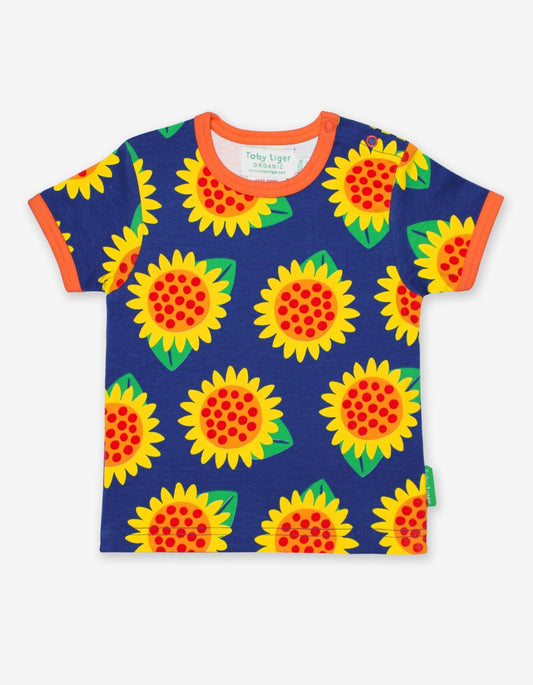 T-Shirt aus Bio Baumwolle mit Sonnenblumen Print - Toby Tiger GmbH